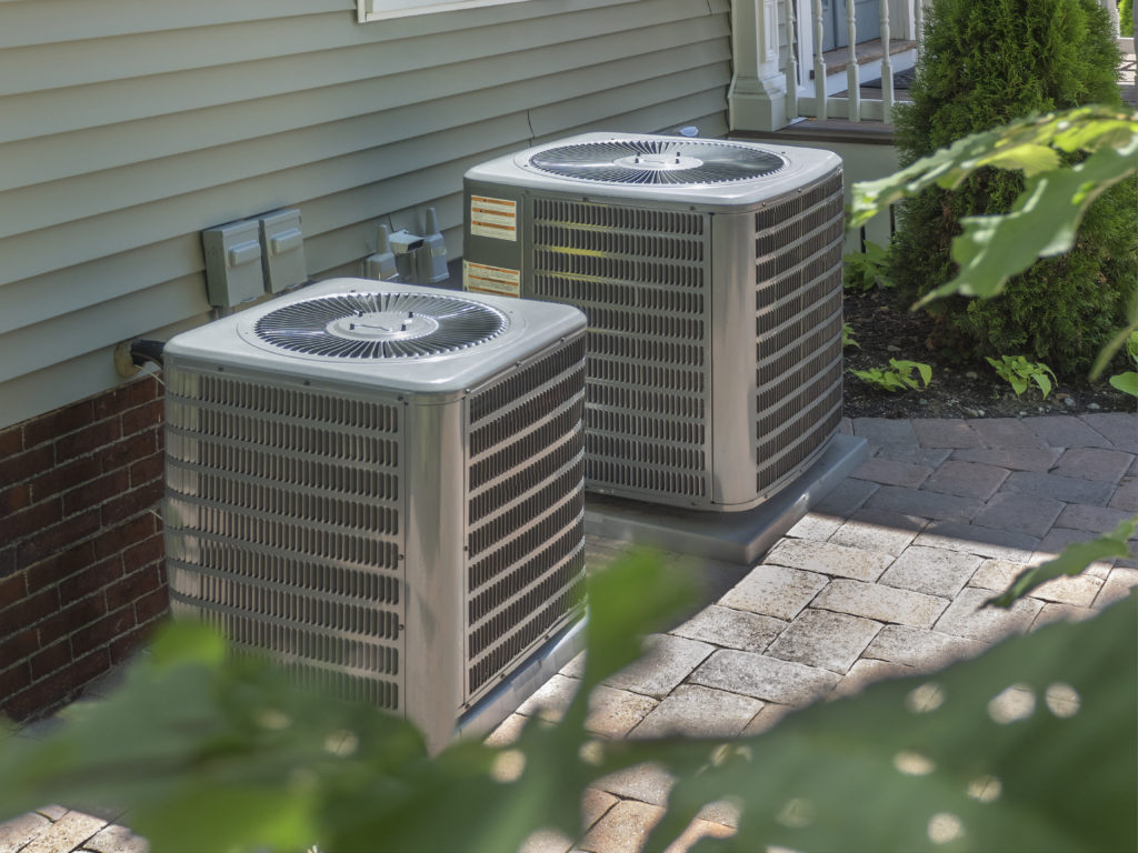 New AC system outside of home in Fate, TX installed by MHC Air Services. 